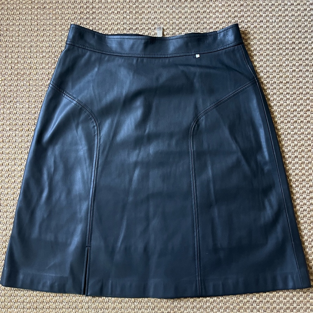 Hugo Boss A Line Faux Leather Skirt